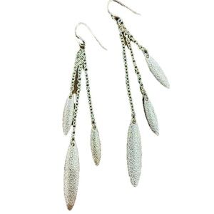 Textured Silver Dangle Earrings Shimmer and Sparkle!